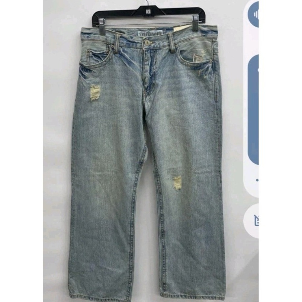 NWT Aeropostale Benton Bootcut Jeans 31x30 Distressed Vintage Wash Blue Denim